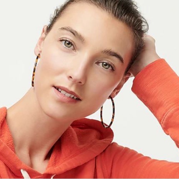J. Crew Tortoiseshell Hoop Earrings - Picture 3 of 3